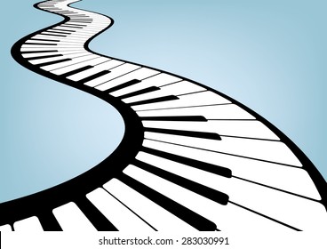 Piano keyboards vector illustrations.
