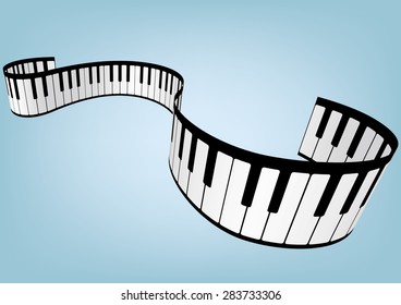 Piano keyboards vector illustrations