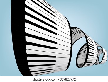 Piano keyboards vector illustrations