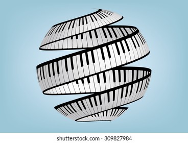 Piano keyboards vector illustrations