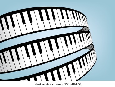 Piano keyboards vector illustrations