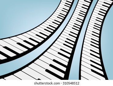 Piano keyboards vector illustrations