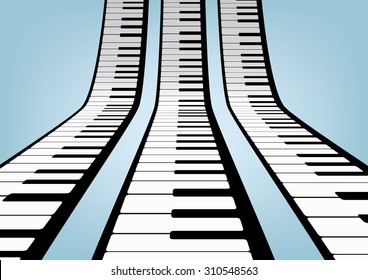 Piano keyboards vector illustrations