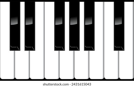 Fondo de las teclas del piano, teclado del instrumento del teclado, notas del piano en blanco y negro