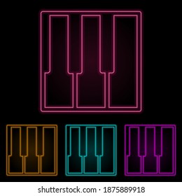piano keys color neon set. Simple thin line, outline vector of web icons for ui and ux, website or mobile application