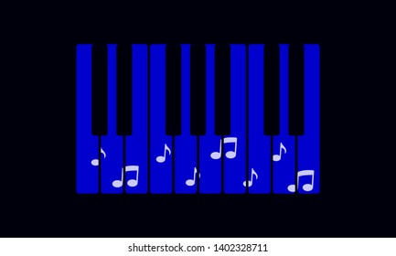 Piano keys color vector illustration.