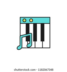 piano keys colored icon. Element of birthday party icon for mobile concept and web apps. Colored piano keys icon can be used for web and mobile
