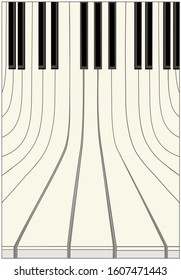 Piano keys elongated   abstract background for decor of walls, albums, cards, covers 
