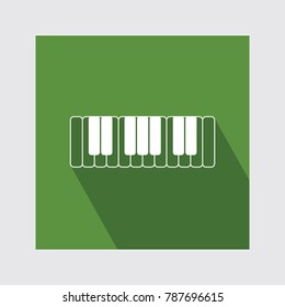 Piano Keys flat icon with long shadow