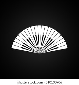 Piano keys in the form of a fan. Vector illustration