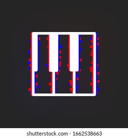 Piano keys glytch icon. Simple thin line, outline vector of web icons for ui and ux, website or mobile application