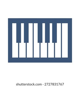 Icono de teclas de piano diseño de Vector plano azul símbolo de instrumento musical melodía canción nota música elemento gráfico signo
