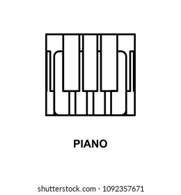 piano keys icon. Element of simple web icon with name for mobile concept and web apps. Thin line piano keys icon can be used for web and mobile on white background