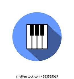 Piano keys icon flat circle vector