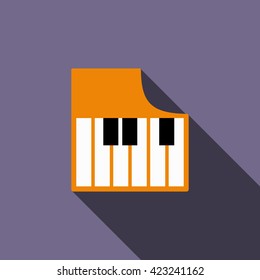 Piano keys icon, flat style