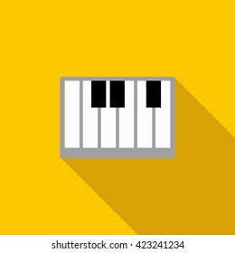 Piano keys icon, flat style 