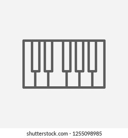 Piano keys icon line symbol. Isolated vector illustration of  icon sign concept for your web site mobile app logo UI design.
