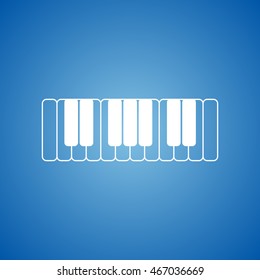 Piano Keys Icon on blue color. 