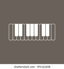 Piano Keys Icon on Dark Gray Color. Eps-10.