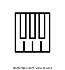 Piano keys icon Thin vector set