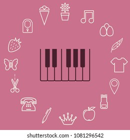 Piano keys icon, vector design element