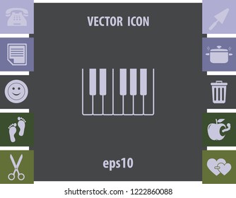 Piano keys icon, vector design element