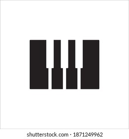 Piano Keys Icon Vector Logo Template Illustration