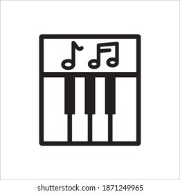 Ilustración de la plantilla del logotipo del vector de iconos de las teclas de piano