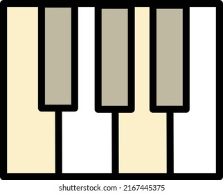 Piano keys, illustration, vector on a white background.