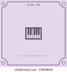 Piano keys, Instrument keys sign, Music symbol, Octave Vector Icon.