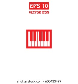 Piano keys, Instrument keys sign, Music symbol, Octave Vector Icon.