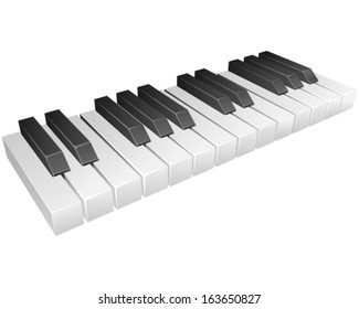 Piano keys isolated on white