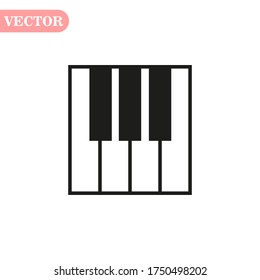 Piano keys isolated on white background. Vector art.