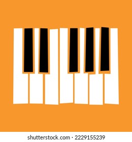 Piano keys jazz artistic organic irregular vector on yellow background