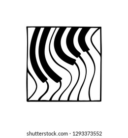 Piano Keys. Piano keyboard hand drawn vector abstract illustration.
Piano keyboard logo. Music design template.