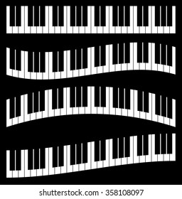 Piano keys, keyboard isolated. Vector illustration.