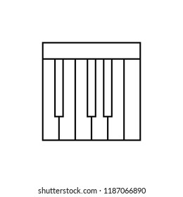 Piano keys line icon, outline vector sign, linear style pictogram isolated on white. Midi keyboard Symbol, logo illustration.