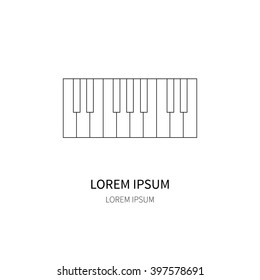 Piano keys line  icon.Vector line illustration.