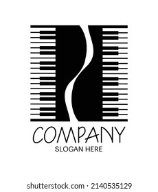 Piano keys logo design vector. Company music. Entertainment media logo