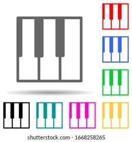piano keys multi color style icon. Simple thin line, outline vector of web icons for ui and ux, website or mobile application