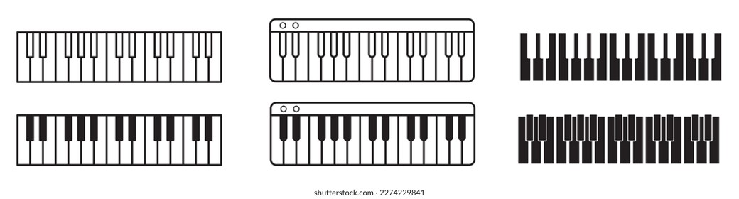 Piano keys. Musical instrument keyboard. Vector illustration.EPS 10