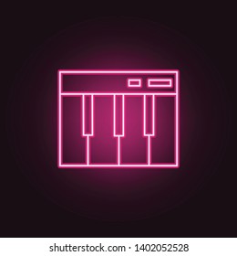 Piano keys neon icon. Elements of Party set. Simple icon for websites, web design, mobile app, info graphics
