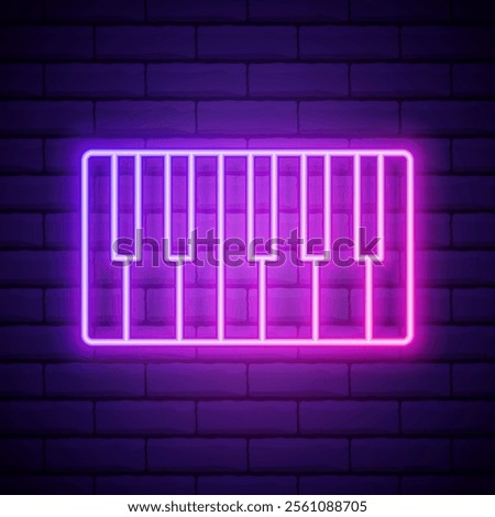 Piano keys neon icon. Elements of Party set. Simple icon for websites, web design, mobile app, info graphics.