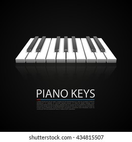 Piano keys object on a black background, Vector illustration