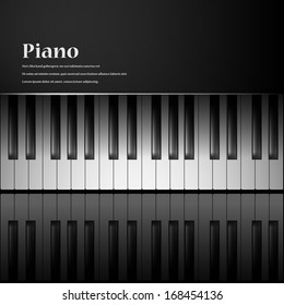 Piano keys on black background