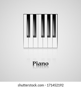 Piano keys on black background