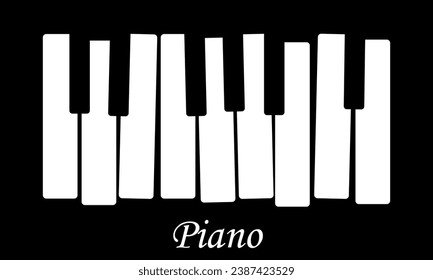 piano, keys on a black background