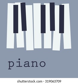 Piano keys on blue background, cd-cover