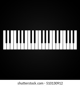Piano keys on a dark background. Vector illustration