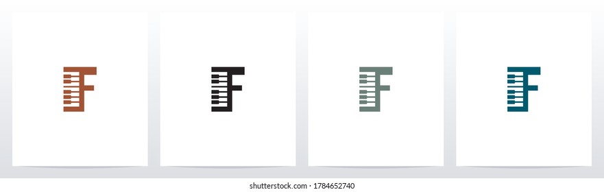 Piano Keys On Letter Logo Design F